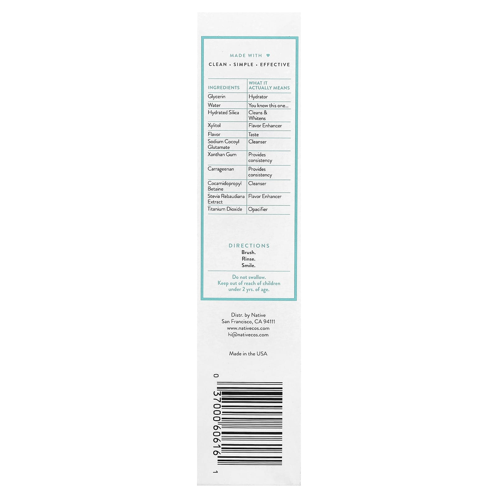 Native Fluoride-Free Toothpaste, Peppermint, 116 g - view 3
